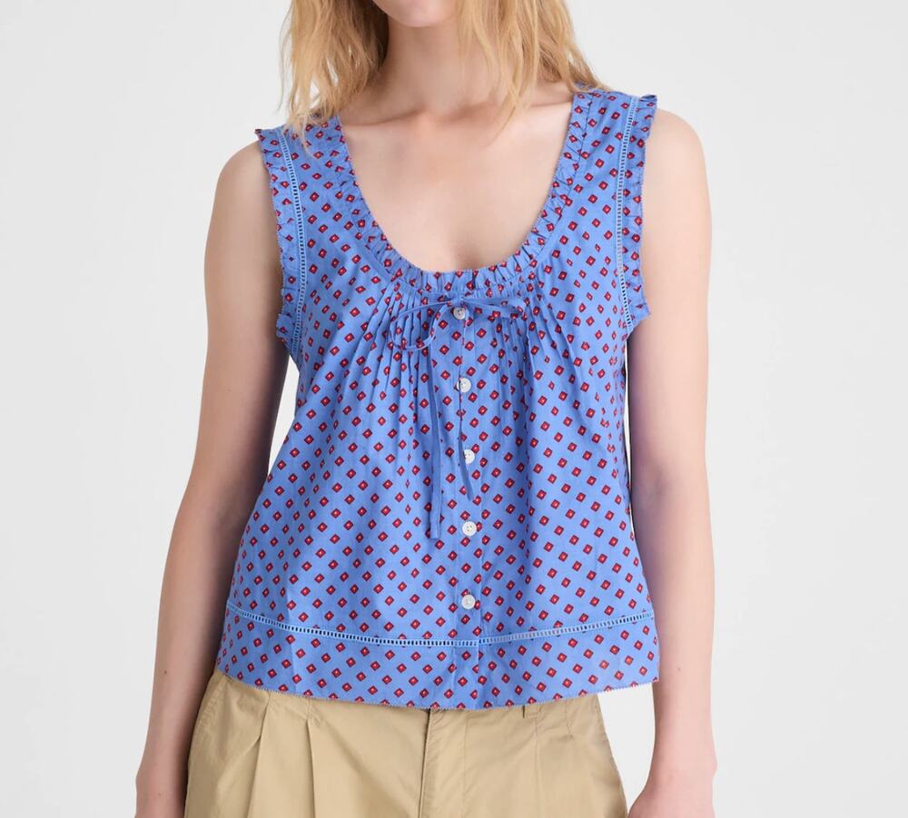 The Leah Top in Calm Blue